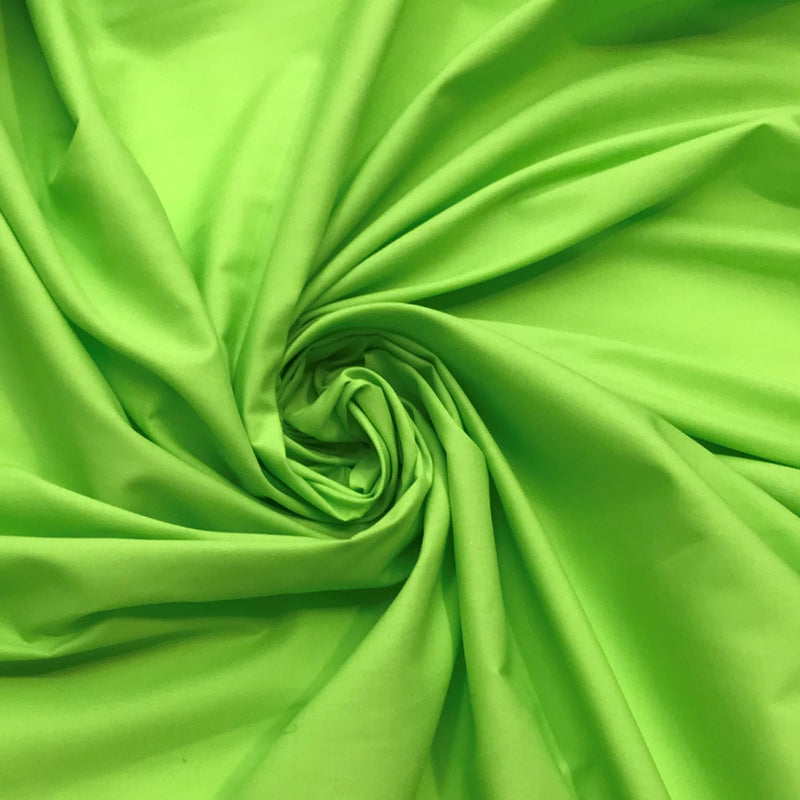 Lime P/C Polycotton Fabric - Lime, Broadcloth, 59/60" Width (1 Yard)