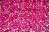 Rosette Satin Polyester Fabric - 3D Satin Floral Embroidery, 52/54" Width (Yards, Bolts, Sample Swatch)