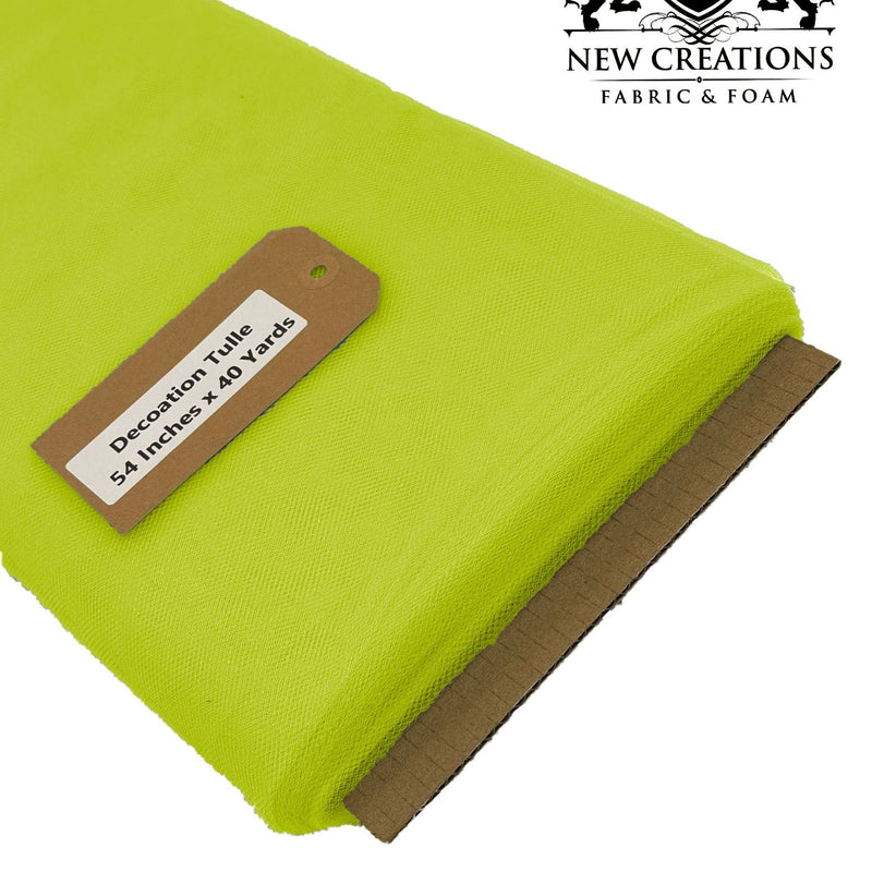 Lime Green Tutu Tulle Fabric - Lime Green Sheer Netting, 54" Width (5 Yards)