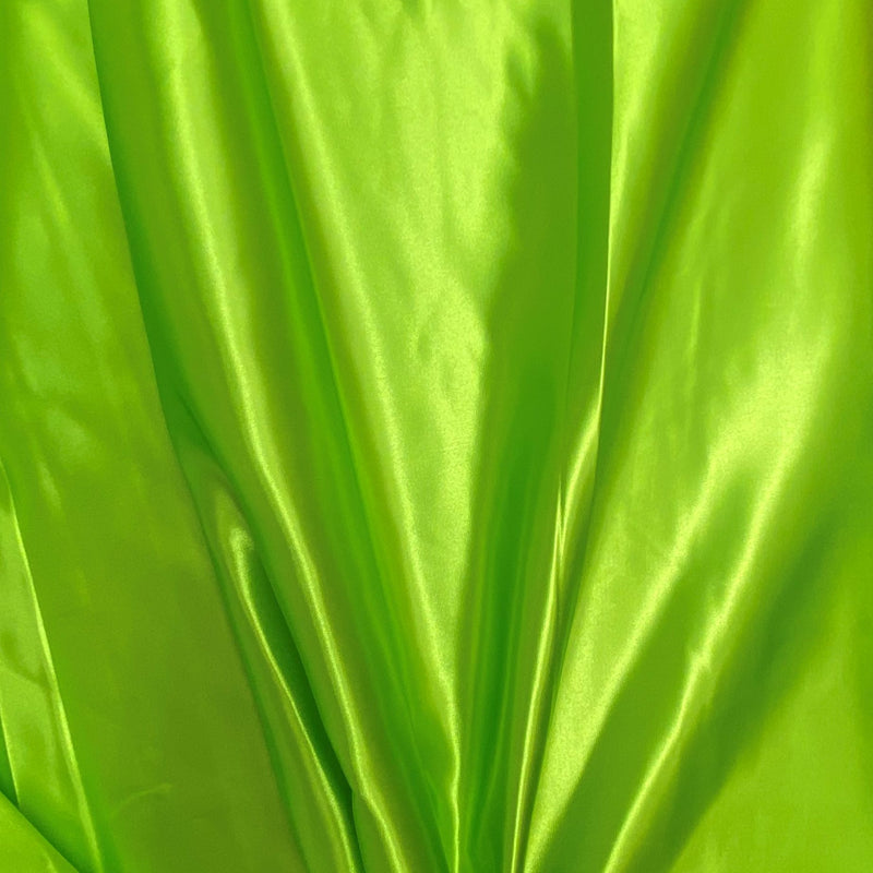 Lime Bridal Satin Fabric - Lime, 58"-60" Width (1 Yard)