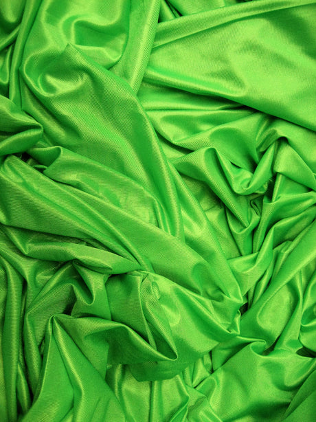 Low Stretch Lime Green Polyester Fabric - Lime Green, 40 Denier Tricot, 108-120" Width (1 Yard)