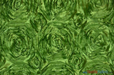 Rosette Satin Polyester Fabric - 3D Satin Floral Embroidery, 52/54" Width (Yards, Bolts, Sample Swatch)