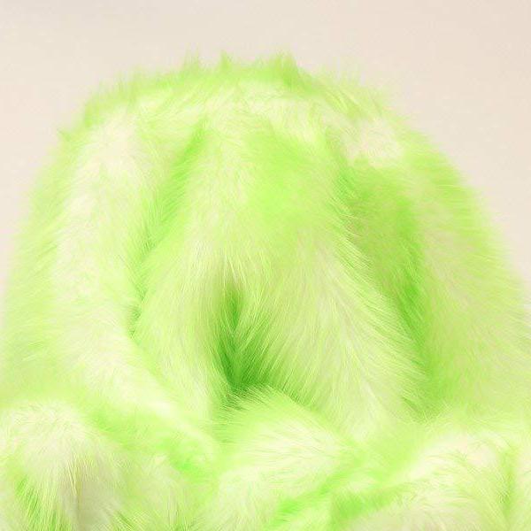 Lime Faux Fur Candy Shaggy Fabric Long Pile,