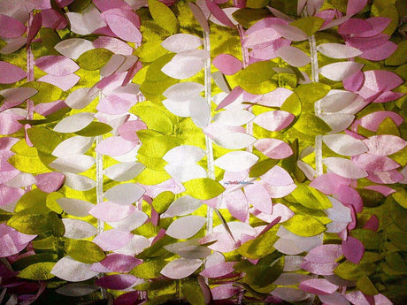 Leaf Taffeta Polyester Fabric - Leaf Applique, Solid, 57" Width (1 Yard)