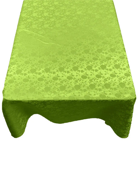 Square Tablecloth Roses Jacquard Satin Fabric - Roses Jacquard, 48" X 48" (1 Piece)