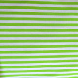 Cotton Lycra Knit Fabric Lime and White 1/4" Stripes