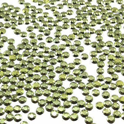 Small Bag Hot Fix Rhinestones - Lime Green, Mixed Sizes (1 Bag)