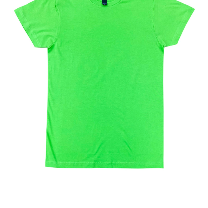 Lucky Friends 1001 100% Cotton Fabric - Lime Green, Round Neck, 4.2 Oz, Tubular, Unisex (1 Piece)