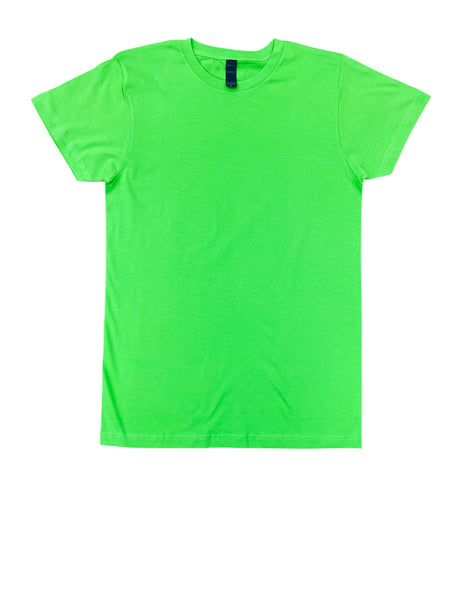 Lucky Friends 1001 100% Cotton Fabric - Lime Green, Round Neck, 4.2 Oz, Tubular, Unisex (1 Piece)