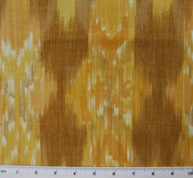 Linea Fabric 2G106 Polyester Fabric - Brown/Orange Linen-Like Print, 58/60" Width