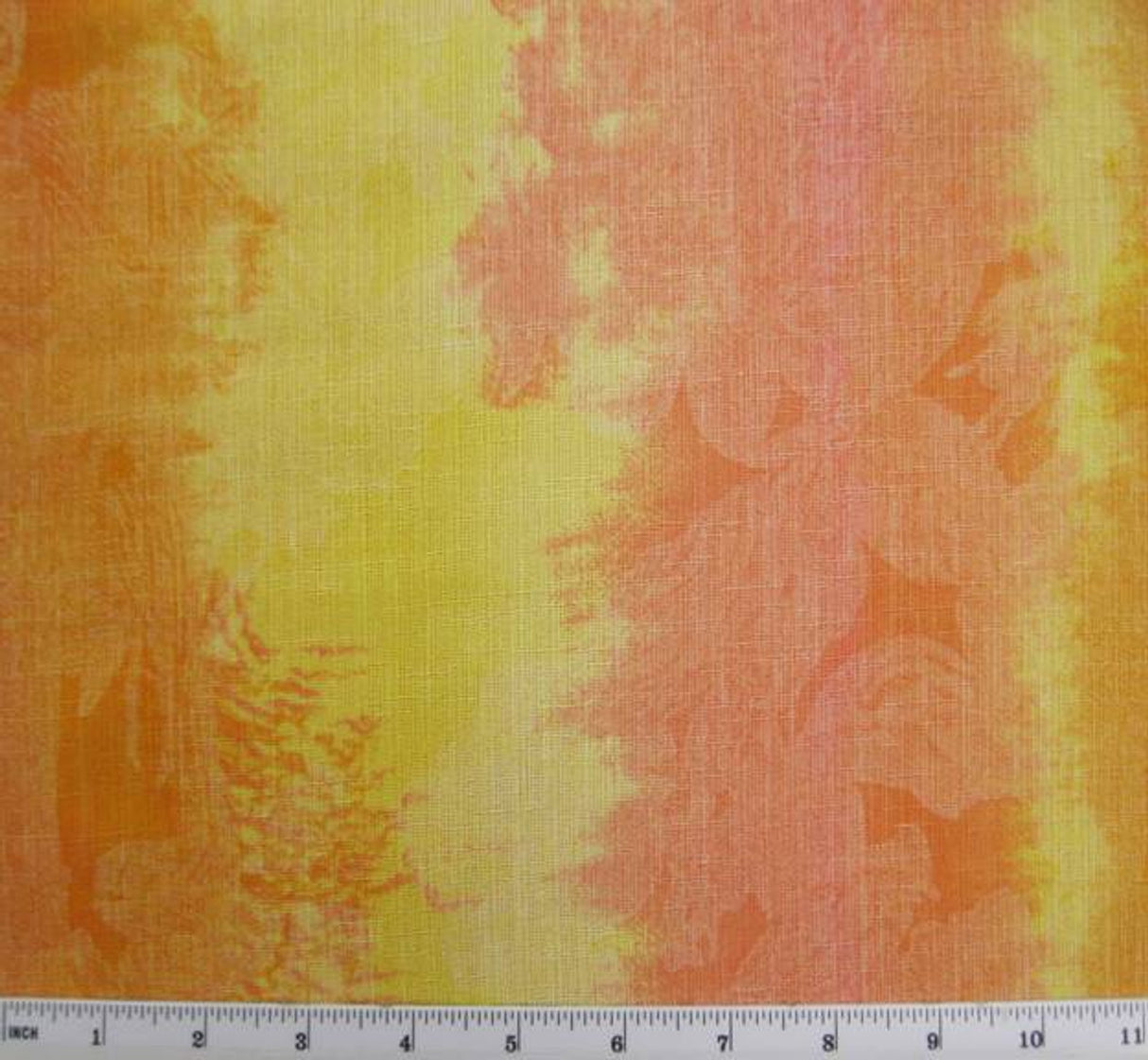 1 Yard Orange Yellow Linea Fabric Printed Linen Look Polyester for Travel & Apparel 58/60" Wide