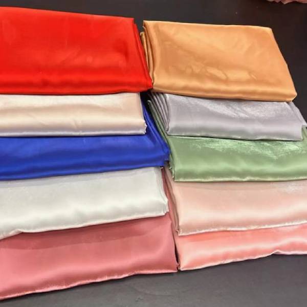 Glossy Liquid Satin Fabric - Polyester Satin, Baby Pink, 58" Width