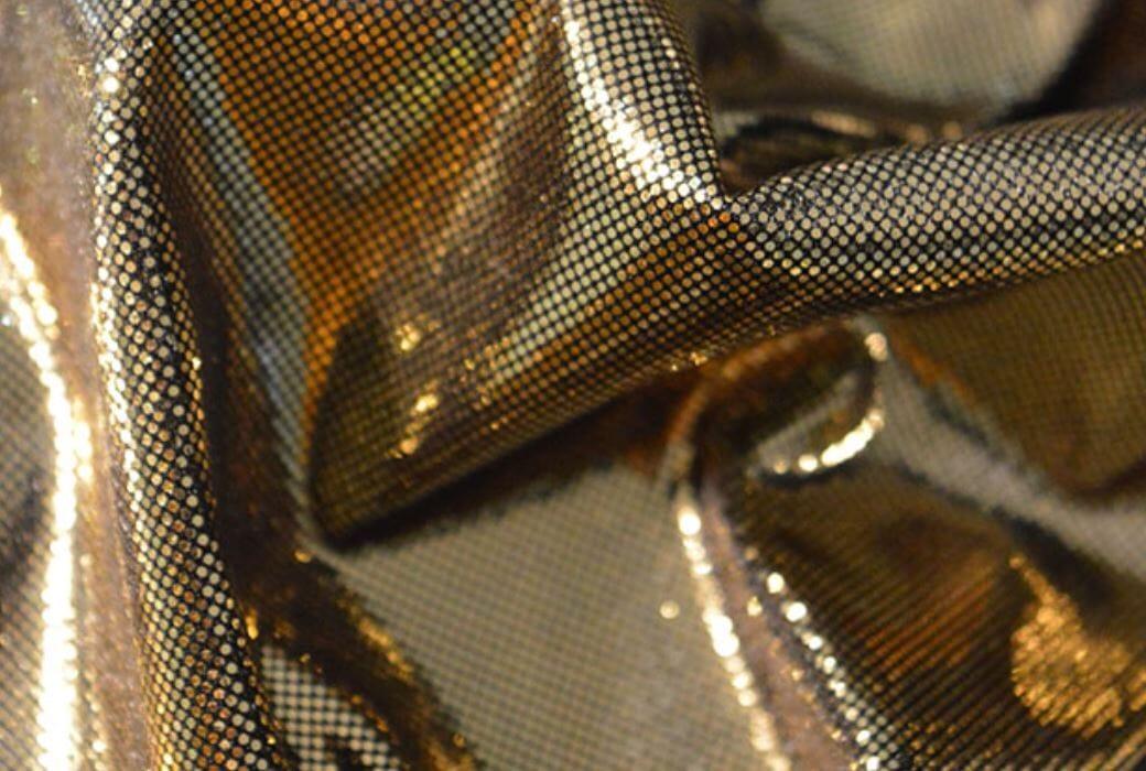 Soft Liquid Lame Stretch Fabric - White Gold, White Silver, Black Gold, Black Silver, 40" Cuttable, 45" Width (1 Yard)