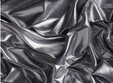 Soft Liquid Lame Stretch Fabric - White Gold, White Silver, Black Gold, Black Silver, 40" Cuttable, 45" Width (1 Yard)