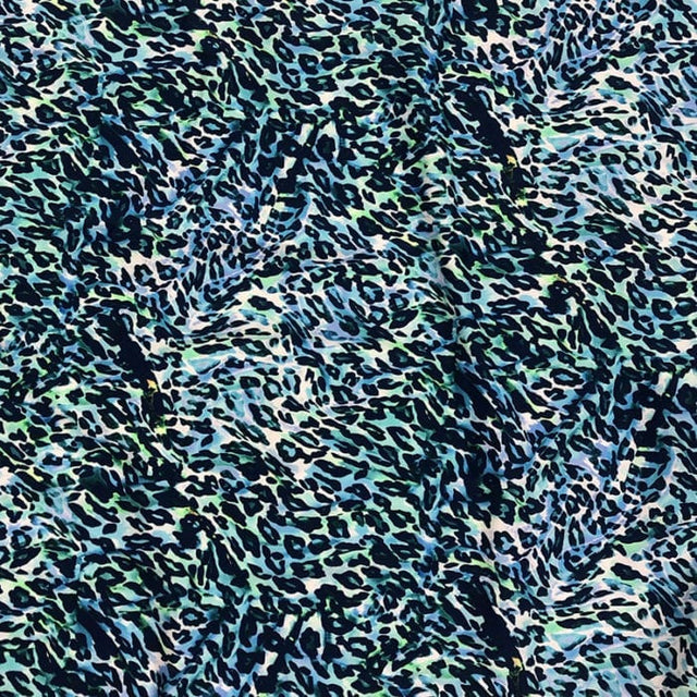 Swim Knit Nylon Spandex Liquid Leopard 4-Way Stretch