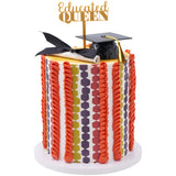 Graduation Black Grad Cap with Tassels Layon Cake - 12 set