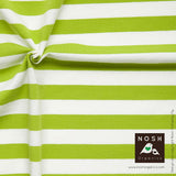 Organic Cotton Lycra Knit Lime/Natural Stripe
