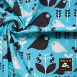 Organic Cotton Lycra Jersey Knit Fabric - Capri/Graphite