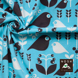 Organic Cotton Lycra Jersey Knit Fabric - Capri/Graphite