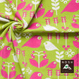 Organic Cotton Lycra Knit Fabric - Good Morning Lime/Fuchsia