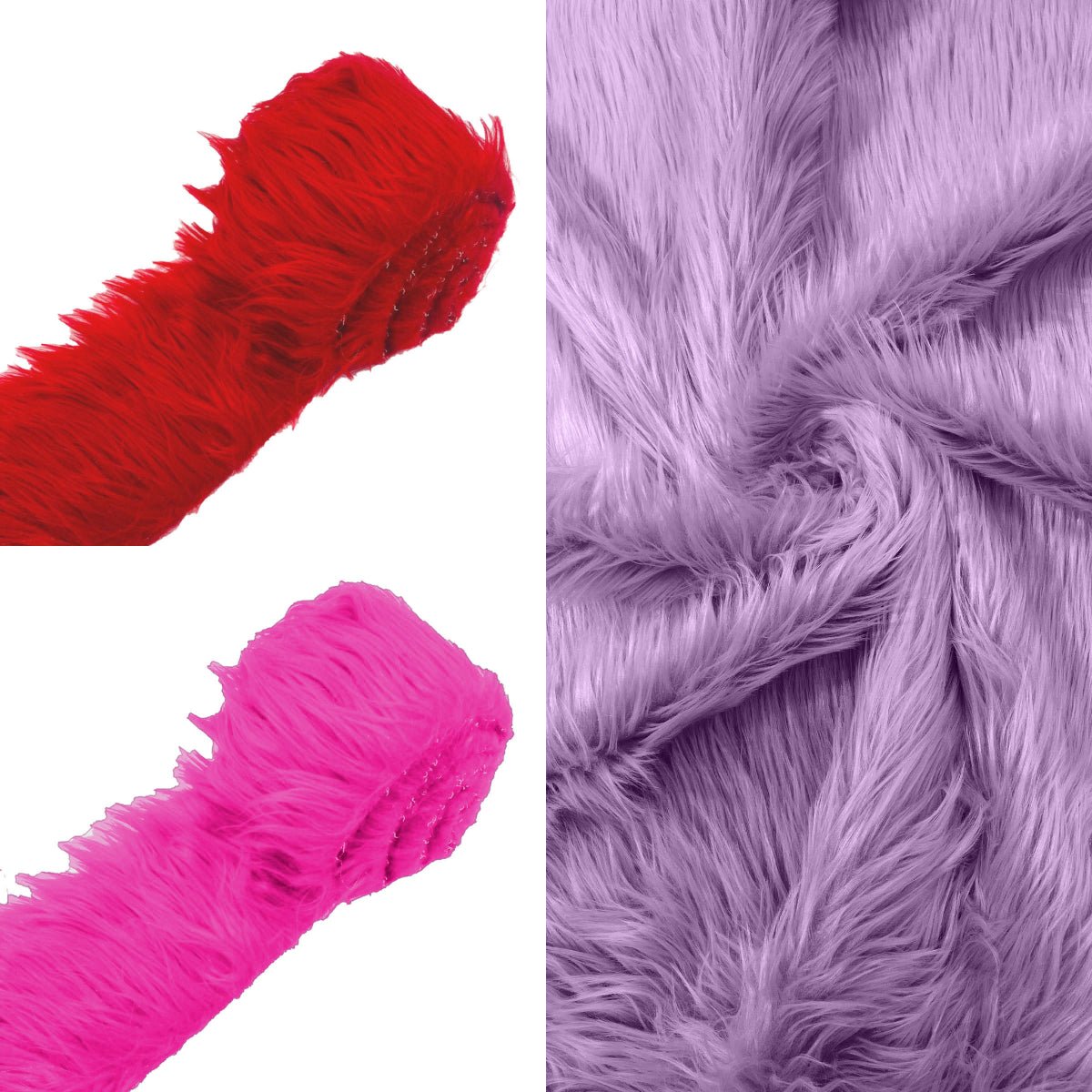 Long Pail Soft Faux Fur Fabric - Shaggy Strip, Multiple Colors, 3" X 60" Inch (1 Piece)