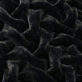 Braided Fluffy Faux Fur Chinchilla Fabric - Black Braided, 104" X 93" (Cal King/Eastern King - 104" X 93")