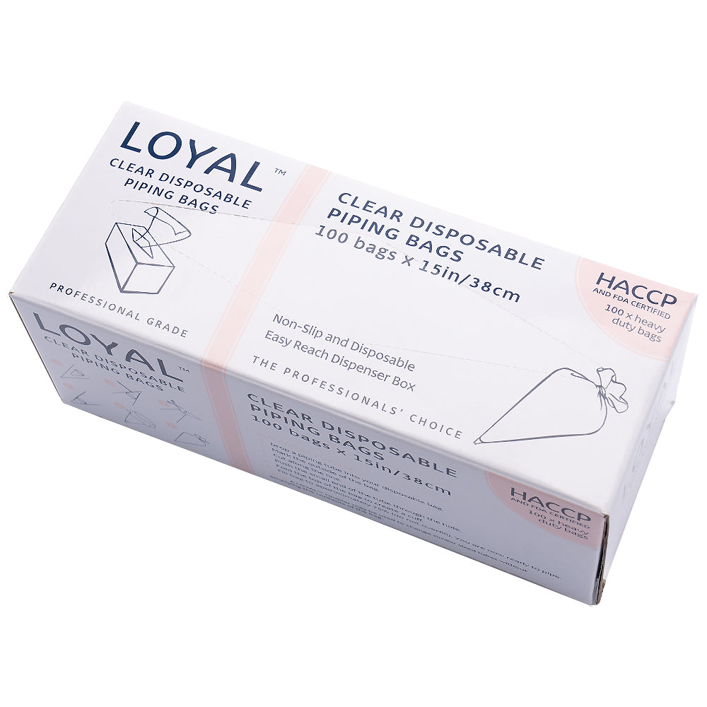Loyal Bakeware Clear Disposable Piping Bags, 15" - Pack of 100