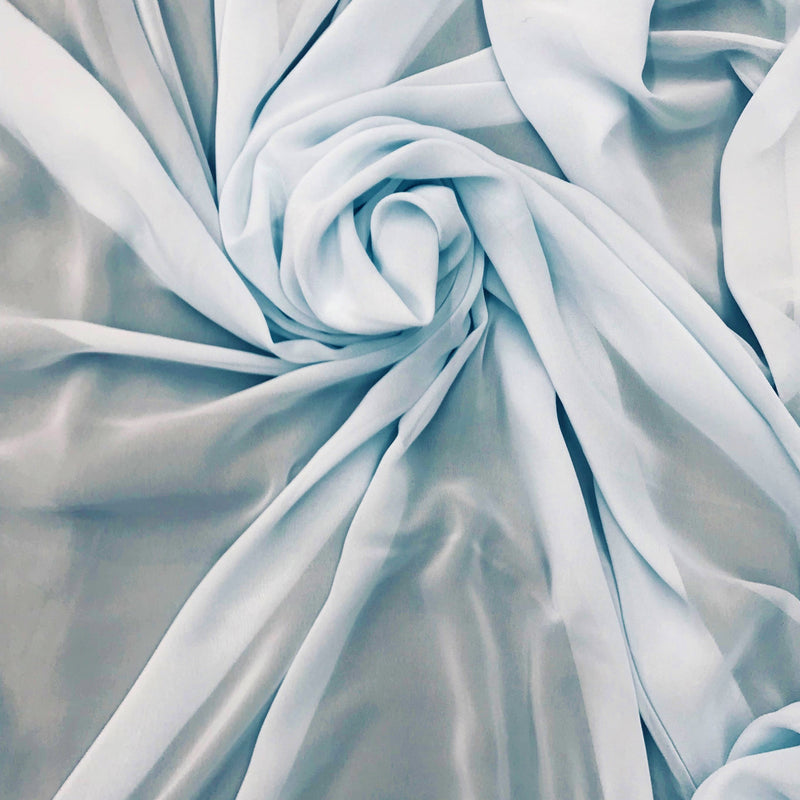 Baby Blue Chiffon Fabric - Baby Blue, Sheer, 59"-60" Width (1 Yard)