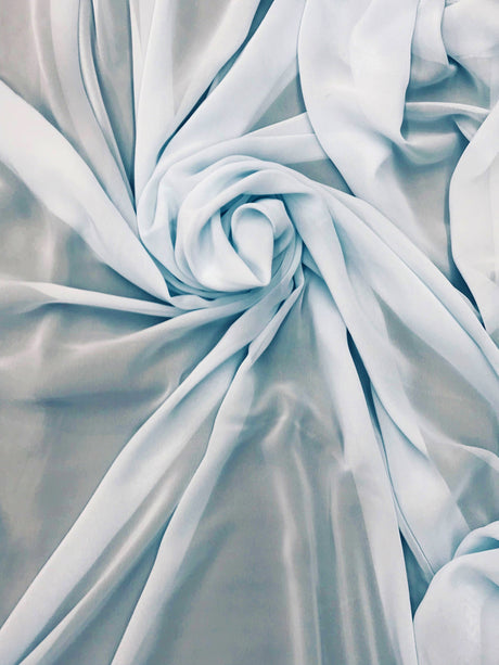 Baby Blue Chiffon Fabric - Baby Blue, Sheer, 59"-60" Width (1 Yard)