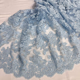 Corded Bridal Lace Embroidered Net Mesh