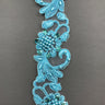 1 Yard Handmade Beaded & Corded Lace Trimming Embroidered on Polyester Organza 2 Inch Width