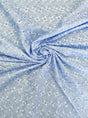 Heavy Eyelet 80% Polyester 20% Cotton Fabric - Light Blue Floral Embroidery, 41"-42" Width
