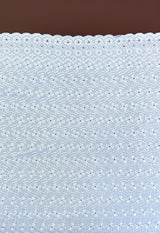 Heavy Eyelet 80% Polyester 20% Cotton Fabric - Light Blue Floral Embroidery, 41"-42" Width