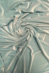 Lt Blue Stretch Velvet Fabric - Light Blue, 58"-60" Width (1 Yard)