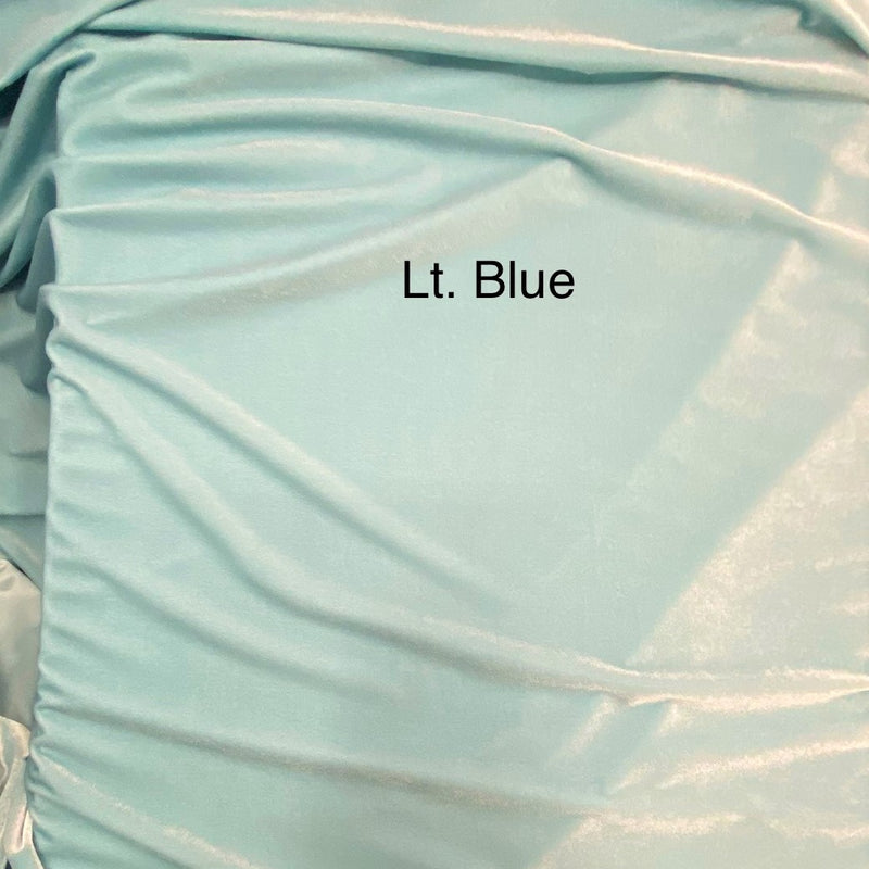 Lt Blue Stretch Velvet Fabric - Light Blue, 58"-60" Width (1 Yard)