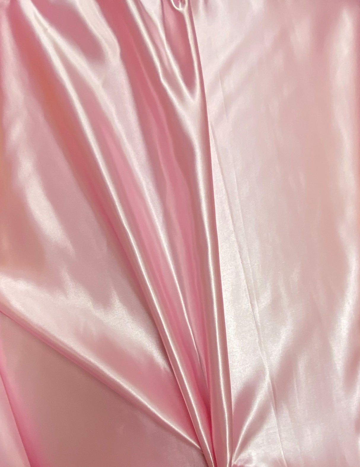 Pink Bridal Satin Polyester Fabric - Pink, Sheen, 58"-60" Width (1 Yard)