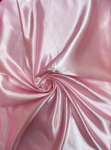 Pink Bridal Satin Polyester Fabric - Pink, Sheen, 58"-60" Width (1 Yard)