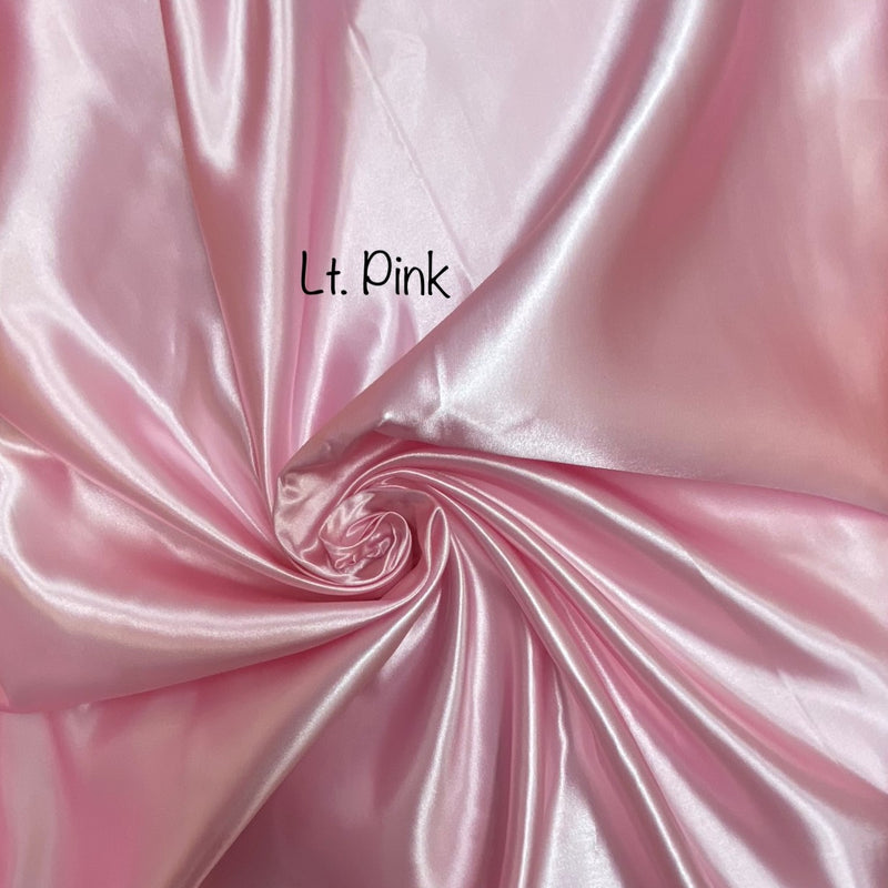 Pink Bridal Satin Polyester Fabric - Pink, Sheen, 58"-60" Width (1 Yard)