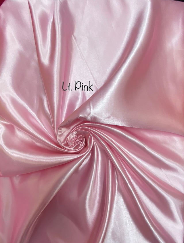 Pink Bridal Satin Polyester Fabric - Pink, Sheen, 58"-60" Width (1 Yard)