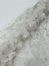 Luxury 3D Floral Butterfly Beaded Lace Fabric - 54" Width, Color Options (1 Yard)