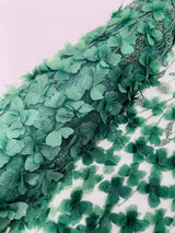 Luxury 3D Floral Butterfly Beaded Lace Fabric - 54" Width, Color Options (1 Yard)