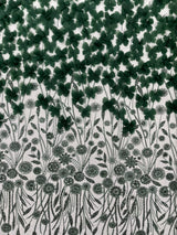 Luxury 3D Floral Butterfly Beaded Lace Fabric - 54" Width, Color Options (1 Yard)
