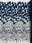 Luxury 3D Floral Butterfly Beaded Lace Fabric - 54" Width, Color Options (1 Yard)