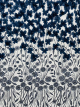 Luxury 3D Floral Butterfly Beaded Lace Fabric - 54" Width, Color Options (1 Yard)