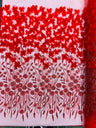 Luxury 3D Floral Butterfly Beaded Lace Fabric - 54" Width, Color Options (1 Yard)