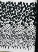 Luxury 3D Floral Butterfly Beaded Lace Fabric - 54" Width, Color Options (1 Yard)
