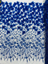 Luxury 3D Floral Butterfly Beaded Lace Fabric - 54" Width, Color Options (1 Yard)