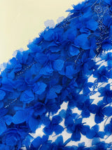 Luxury 3D Floral Butterfly Beaded Lace Fabric - 54" Width, Color Options (1 Yard)