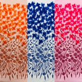 Luxury 3D Floral Butterfly Beaded Lace Fabric - 54" Width, Color Options (1 Yard)