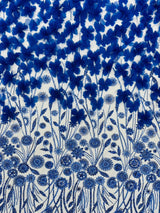 Luxury 3D Floral Butterfly Beaded Lace Fabric - 54" Width, Color Options (1 Yard)
